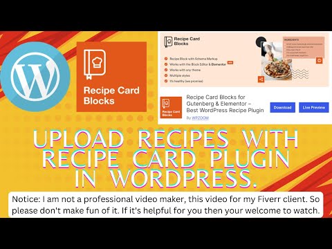 How to upload recipes with Recipe Card plugin in Wordpress | #websitelearner