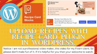 How to upload recipes with Recipe Card plugin in Wordpress | #websitelearner