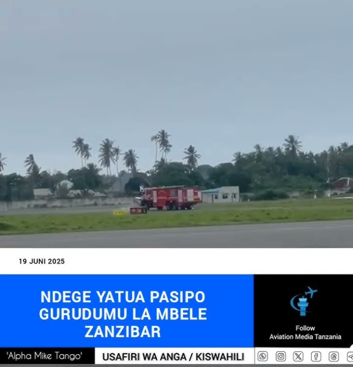 TAZAMA NDEGE ILIYOTUA PASIPO GURUDUMU LA MBELE- ZANZIBAR