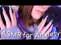 Asmr autogenic technique for anxiety and headache relief fluffy mic scratching whispering rain