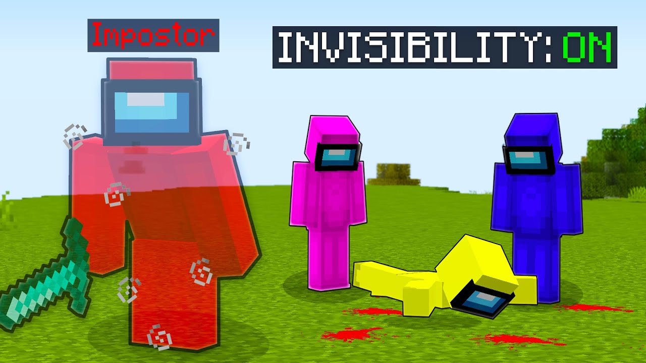 I used INVISIBILITY Mod in Minecraft Among Us! - YouTube