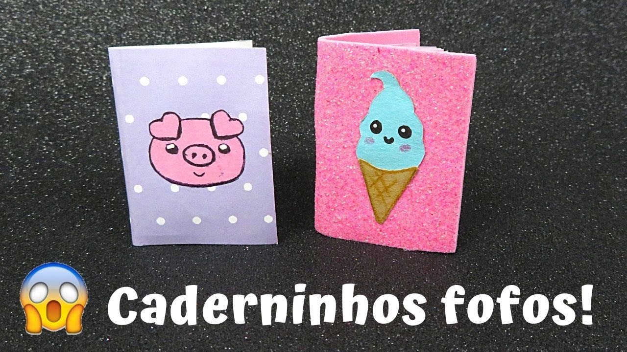 Como fazer caderninho com papel muito fácil (sorvete e porquinho ...