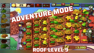 Plants 🌳🌵 Vs Zombies 🧟‍♂️ Game Adventure Mode Roof Level 9 Complete gameplay walkthrough 