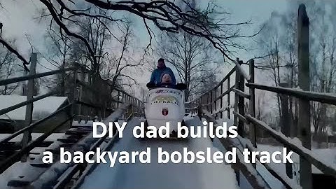 DIY dad builds a backyard bobsled track
