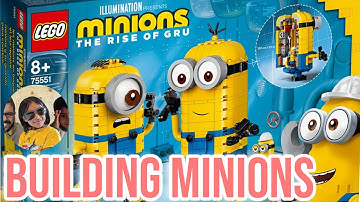 LEGO Minions 75551 The Rise of Gru Brick Built Minions (Stuart/Bob) Speed Build Timelapse #zilnnad