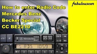 How to enter Radio Code | Mercedes Benz Becker Special CC BE2210