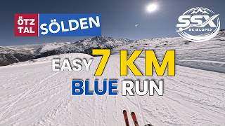 Sölden Long & Easy Blue Run 7Km Slopes 2, 8, 10 & 9