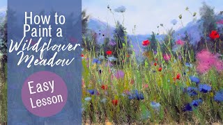 Easy Pastel Painting Tutorial - How to Paint a Wildflower Meadow screenshot 4