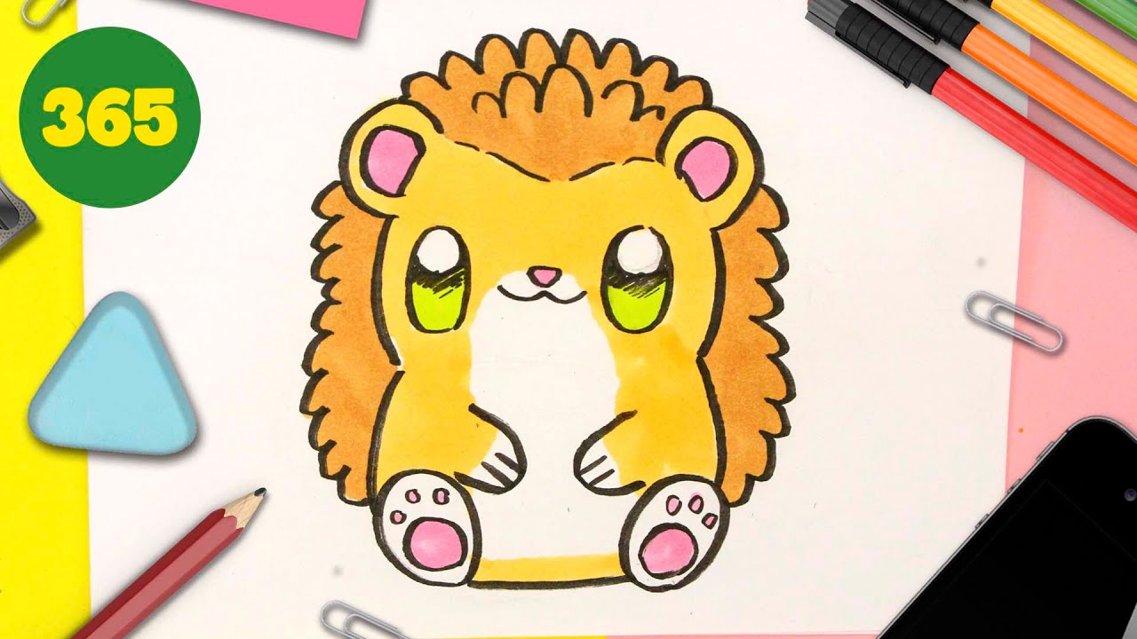 Poster For Sale Avec L'œuvre « Hérisson Mignon De Bande Dessinée De Kawaii » De L'artiste 8thStreetDesign