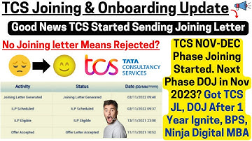 TCS OL, JL & DOJ | TCS Joining Letter Not Received? TCS Ninja Digital Ignite, BPS MBA Joining Update