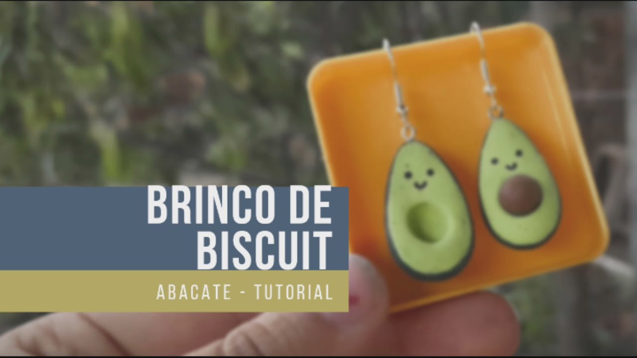TUTORIAL - Brincos de abacate com massa de biscuit (porcelana fria)