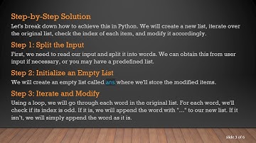Mastering Python: How to Iterate Odd Indexes and Enhance Your List with Ease