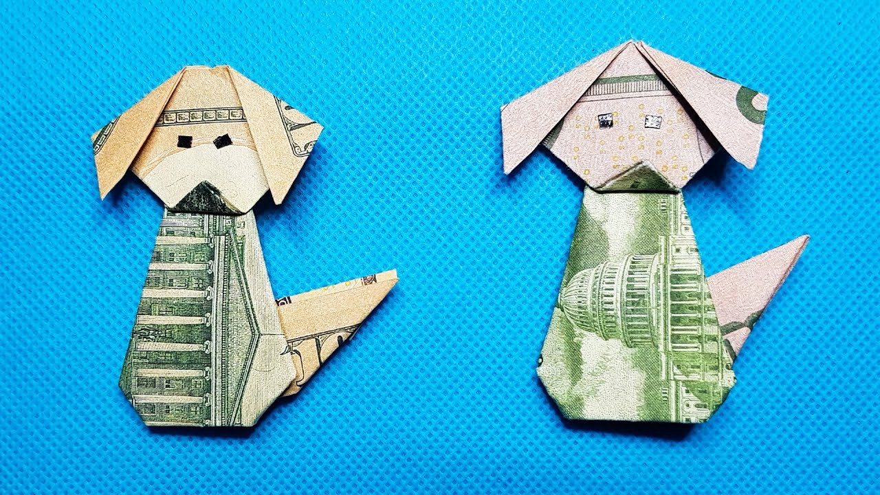 How to make Dollar Origami Dog Origami Money Dog YouTube