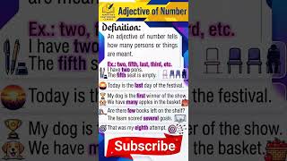 Adjective of Number learn in 15 seconds Important English Shorts#What is Adjective of Number?🤔