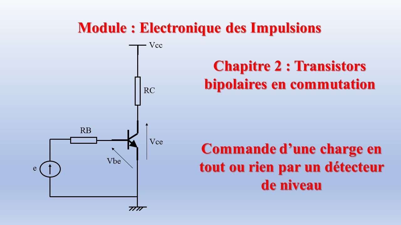 Electronique des impulsions, commande d'une charge par un détecteur de niveau tout ou rien