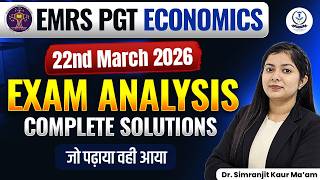Emrs Tier 2 Economics Paper Analysis | Emrs Pgt Economics Tier 2 Paper Analysis 2026 | Simranjit