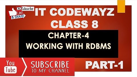 IT CODEWAYZ CHAPTER 4 MS ACCESS WORKING WITH RDBMS PART 2CREATING TABLE