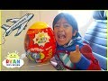 Ryan Opening Giant Surprise Egg Toy on the airplane!!! Ryan Opening Giant Surprise Egg Toy on the airplane!!!