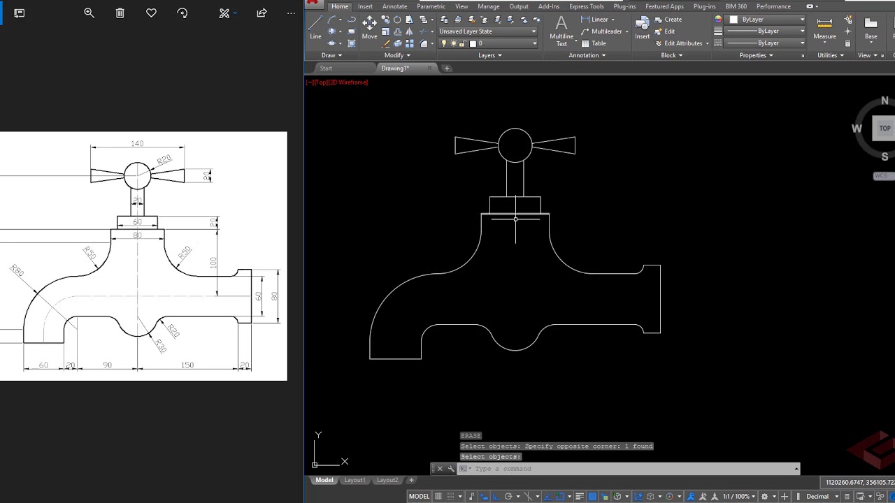 AUTOCAD 2B BASİT ÇİZİMLER #3 - YouTube