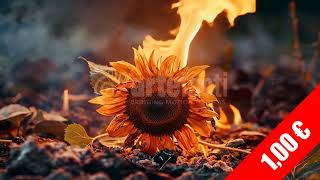 Sunflower Ember and Flame | HD Stock Footage