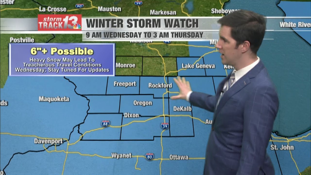 Winter Storm Watch issued ahead of Wednesday snowfall - YouTube
