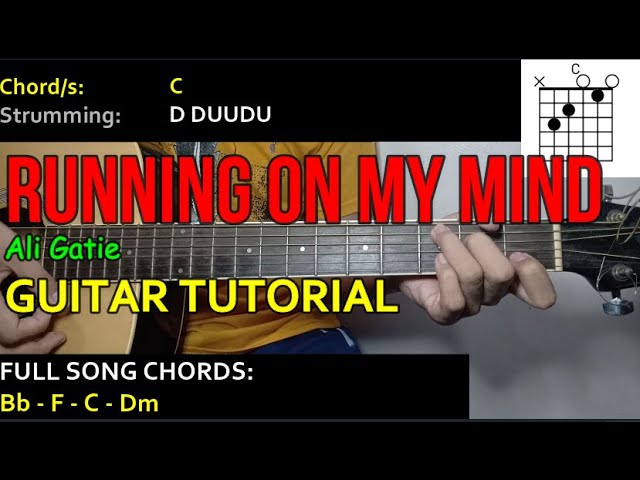 Ali Gatie - RUNNING ON MY MIND Guitar Tutorial (with CHORDS and STRUMMING PATTERNS)