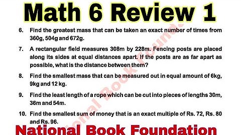 Class 6 Math Chapter 1 | Review exercise | Q 6,7,8,9 and 10 | ilmi darasgah