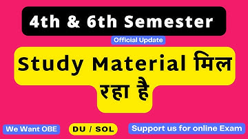 DU Sol 4th & 6th Semester Study Material 2022 Avillabe Now