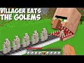 Why this EVIL VILLAGER HEAD EATING ALL GOLEMS in Minecraft ? SCARY VILLAGER !