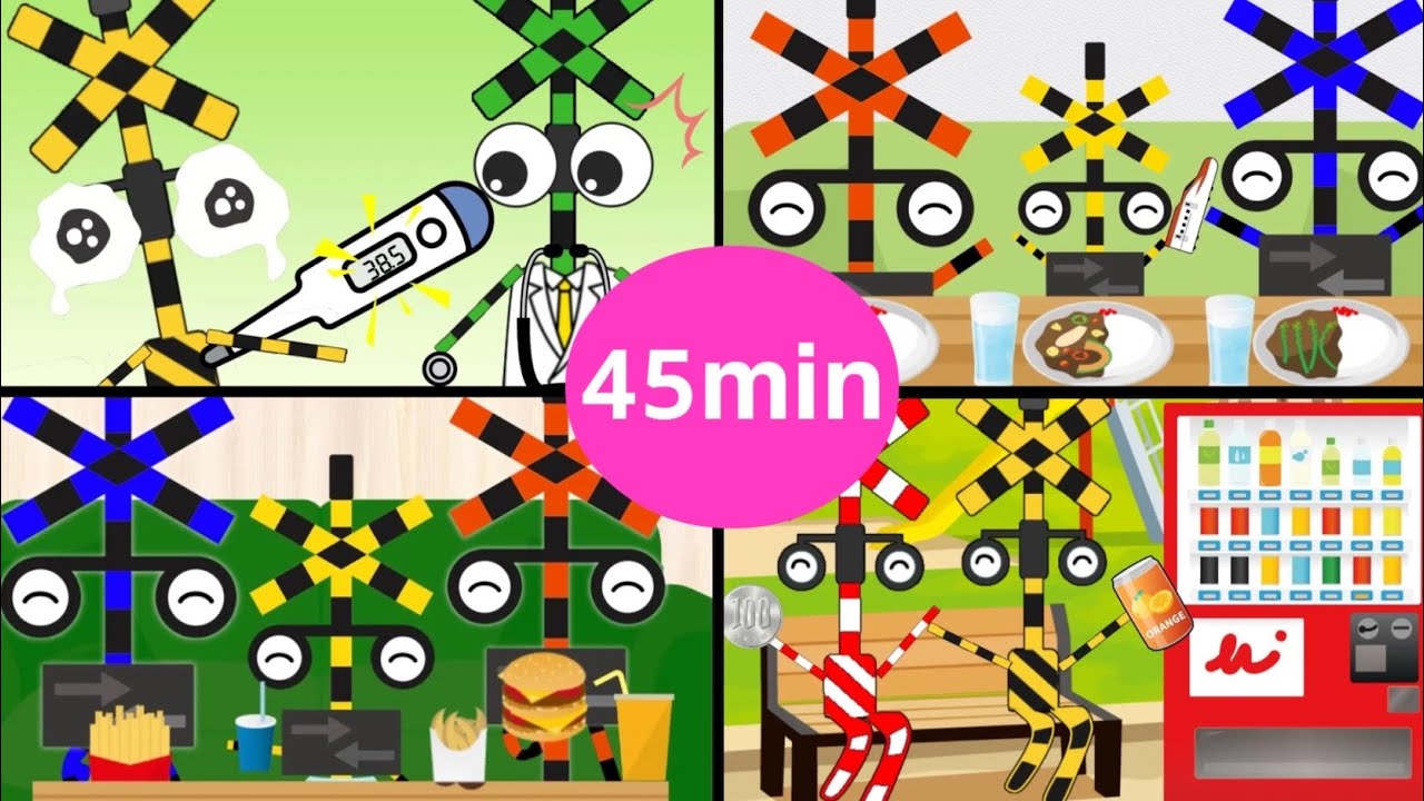 踏切アニメまとめ！　カンカン　電車　踏切　#railroadcrossing #fumikiri #踏切アニメ #keretaapi