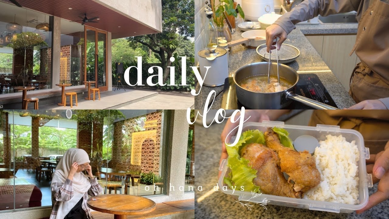 A Day in My Life: Membuat Bekal Suami: Ayam Goreng Bumbu, Work from Cafe Bersama Teman | Daily Vlog