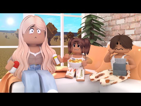 Kid's Fall SICK DAY! *THEY VOMITED EVERYWHERE...GROSS!* VOICES Roblox Bloxburg Roleplay