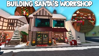 BUILDING SANTAS WORKSHOP AND GIFT WRAPPING IN MY NEW BLOXBURG CHRISTMAS TOWN