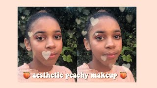 Peachy spring makeup ♡