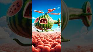 Monkey Flew A Watermelon Helicopter In The Sky