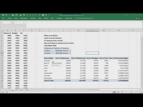 Data Analysis with Excel - 2.5 -Pivot Tables - Slicers and Calculated Fields
