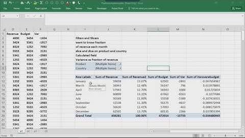 Data Analysis with Excel - 2.5 -Pivot Tables - Slicers and Calculated Fields