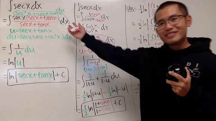 Integral of sec(x) but without that trick!