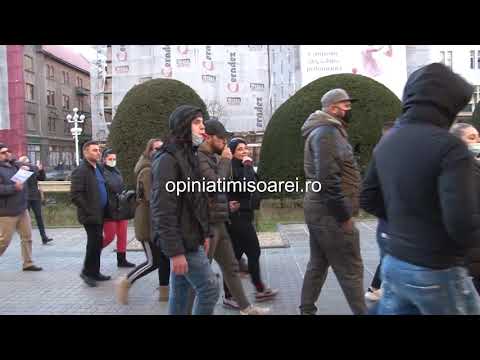 Protest la Timisoara, inainte de intrarea in vigoare a carantinei