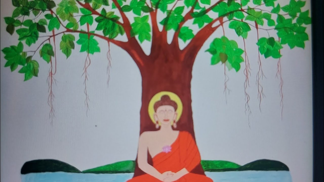 Balcony makeover | Wall painting | Tree painting | Buddha painting | Acrylic painting