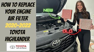 How to Replace the engine air filter Toyota Highlander 20202022