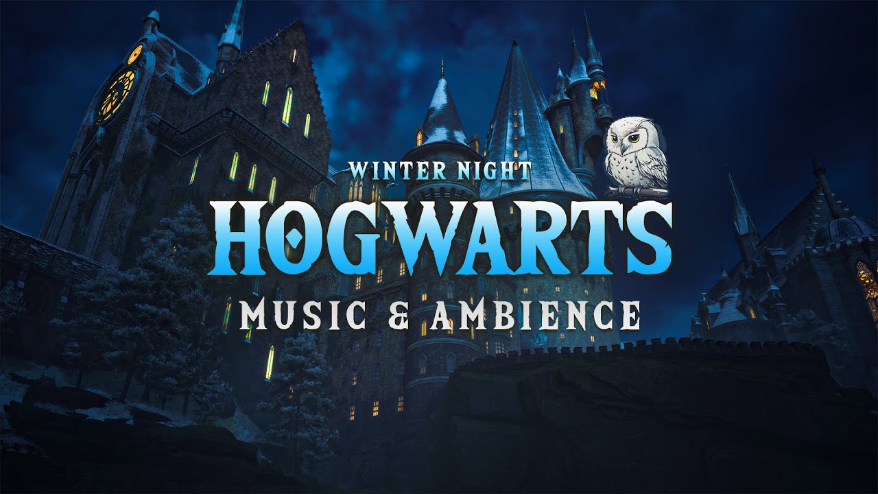 Hogwarts Winter Night ❄️ Peaceful Harry Potter Music & Cozy Snow Ambience