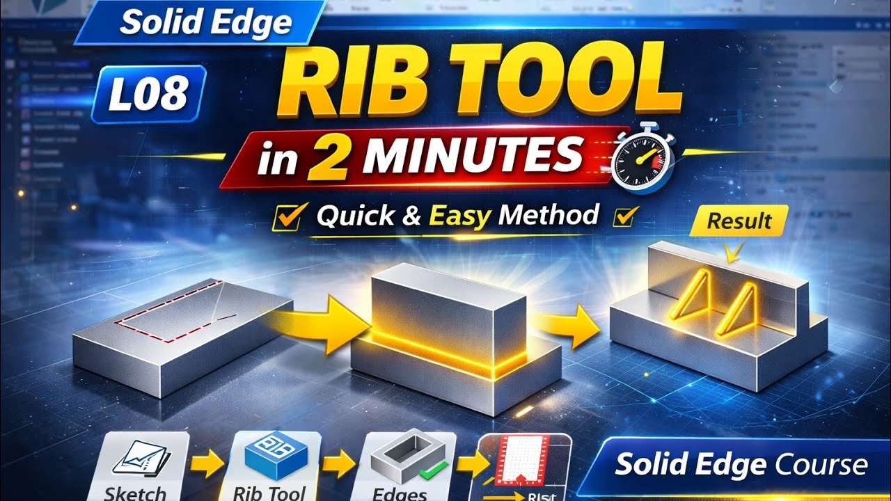 Solid Edge RIB Command Explained | Step-by-Step Tutorial with Practical ...