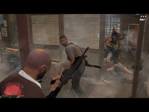 GTA 5 [R.D.E. 4.0.3] - Darnell Bros Garment Factory Merryweather Shootout + Ten Star Escape
