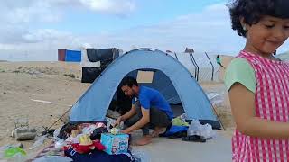 رتبوا معنا الخيمة وشوفوا كيف صارت حلوة بالآخر😂❤️ #غزة