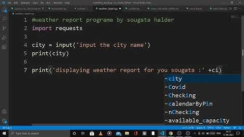 check weather report in python programme