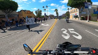 Riding Motorcycles Through a Protest