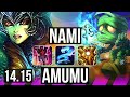 NAMI &amp; Jhin vs AMUMU &amp; Caitlyn (SUP) | 8k comeback, 74% winrate, 1/3/32 | NA Grandmaster | 14.15