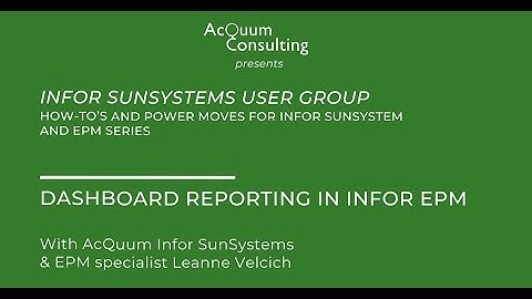 The Power of Infor EPM Dashboards