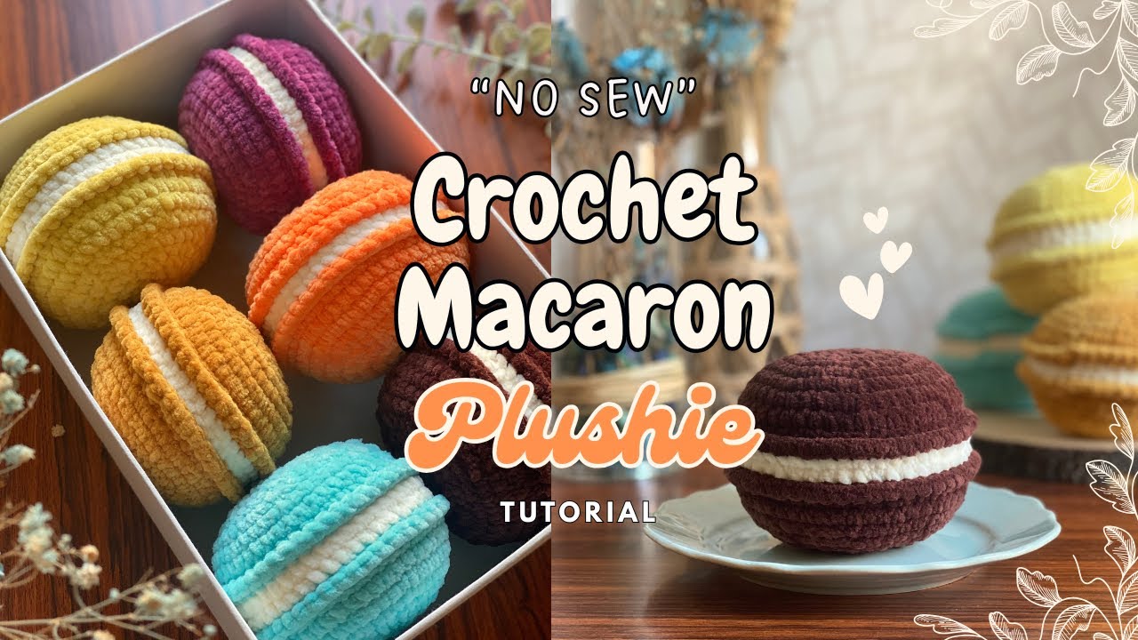 (No Sew) Crochet Macaron Plushie | Step by Step EASY TUTORIAL 